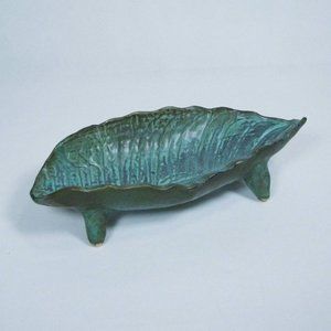 Pottery Dish Bowl Made From Dieffenbachia Plant Handmade Artist  One Of A Kind